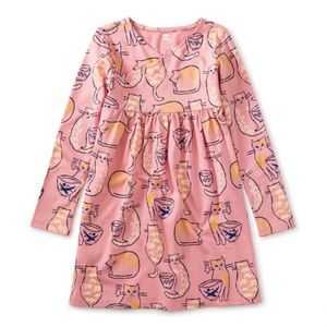 NWOT tea long sleeve cat cafe wrap dress